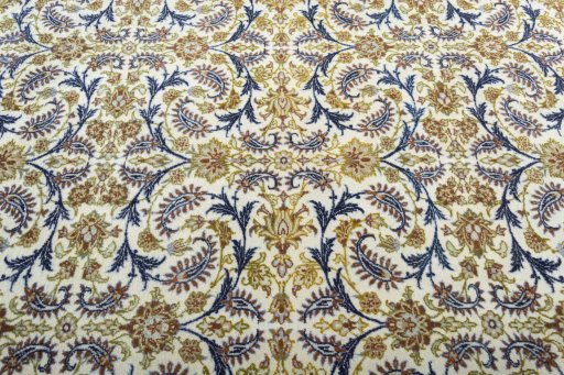 Central medallion detail of 1970s Kashan rug from Iran / Persia