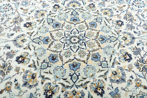 Central medallion detail of 2000s Kashan rug from Iran / Persia