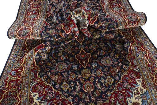 Surface texture of New Kashan rug with natural Cork and intricate pattern