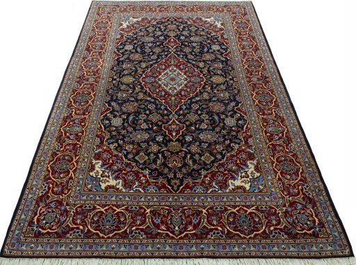 Surface texture of New Kashan rug with natural Cork and intricate pattern