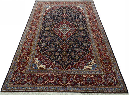 Surface texture of New Kashan rug with natural Cork and intricate pattern