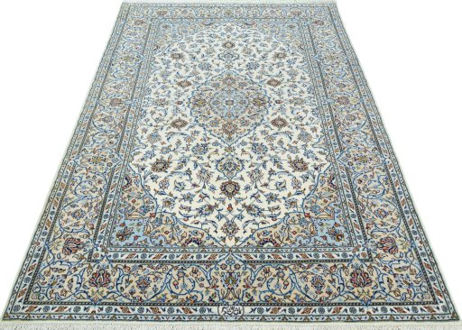 Surface texture of New Kashan rug with natural Cork and intricate pattern
