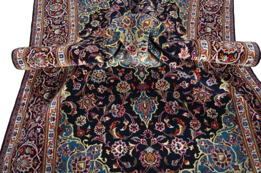 Surface texture of New Kashan rug with natural Cork and intricate pattern
