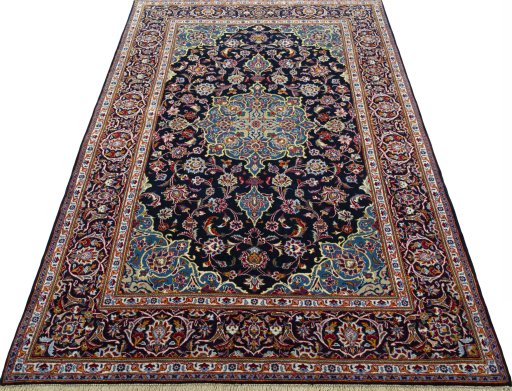 Surface texture of New Kashan rug with natural Cork and intricate pattern