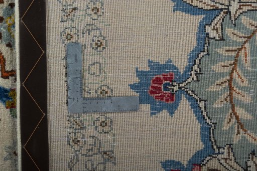 Central medallion detail of 1970s Kashan rug from Iran / Persia