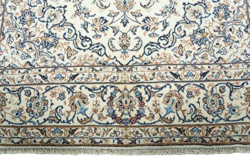 Full view of New Kashan rug from Iran / Persia, 313 × 195 cm in Beige tones