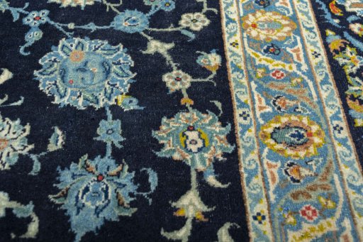 Central medallion detail of 1970s Kashan rug from Iran / Persia