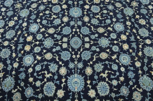Central medallion detail of 1970s Kashan rug from Iran / Persia