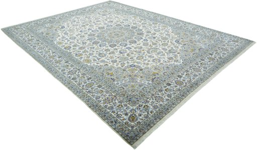 Close-up detail of New Kashan rug from Iran / Persia showing Cork weave