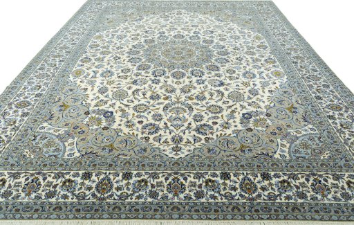Surface texture of New Kashan rug with natural Cork and intricate pattern
