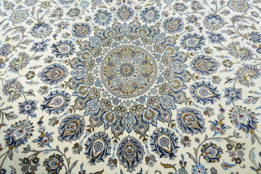 Central medallion detail of New Kashan rug from Iran / Persia