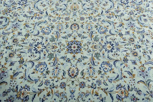 Central medallion detail of 2000s Kashan rug from Iran / Persia