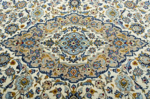 Central medallion detail of 2000s Kashan rug from Iran / Persia