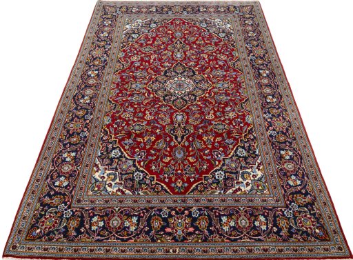 Surface texture of New Kashan rug with natural Cork and intricate pattern