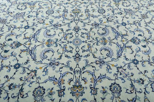 Central medallion detail of 2000s Kashan rug from Iran / Persia