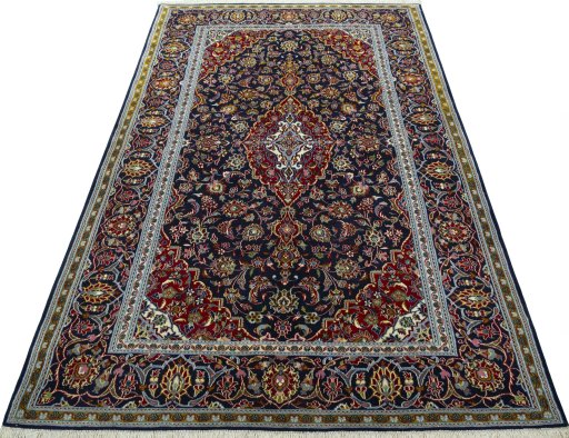 Surface texture of New Kashan rug with natural Cork and intricate pattern