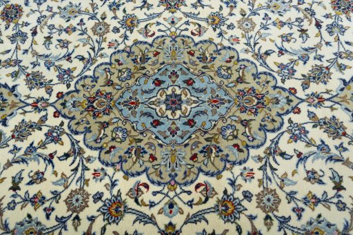 Central medallion detail of New Kashan rug from Iran / Persia