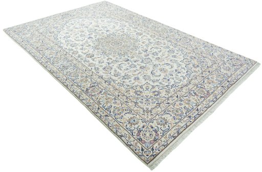Close-up detail of New Kashan rug from Iran / Persia showing Wool weave