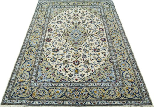 Surface texture of New Kashan rug with natural Cork and intricate pattern