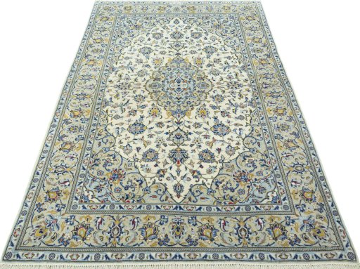 Surface texture of New Kashan rug with natural Cork and intricate pattern