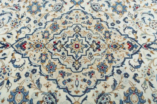 Central medallion detail of 2000s Kashan rug from Iran / Persia