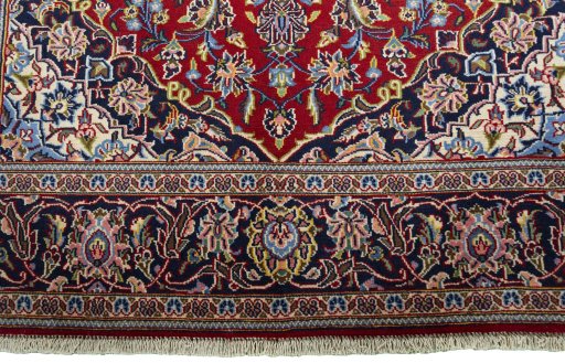 Full view of 2000s Kashan rug from Iran / Persia, 192 × 137 cm in Red tones