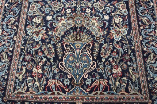 Central medallion detail of 2000s Kashan rug from Iran / Persia
