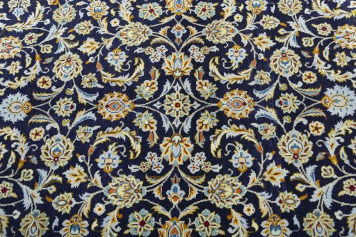 Central medallion detail of 1970s Kashan rug from Iran / Persia