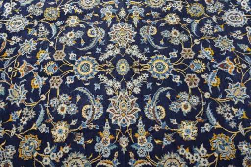 Central medallion detail of 1970s Kashan rug from Iran / Persia
