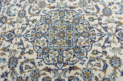 Central medallion detail of 2000s Kashan rug from Iran / Persia