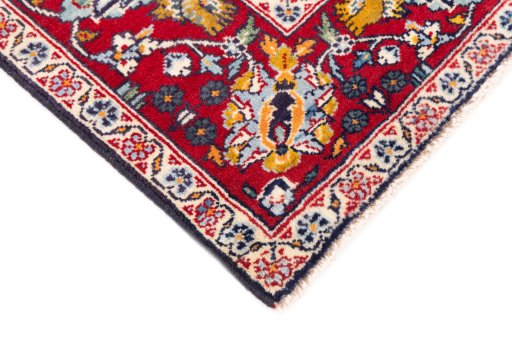 Central medallion detail of 2000s Kashan rug from Iran / Persia