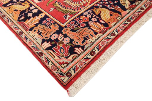 Central medallion detail of 1970s Kashan rug from Iran / Persia