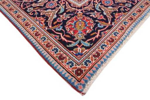 Central medallion detail of 2000s Kashan rug from Iran / Persia