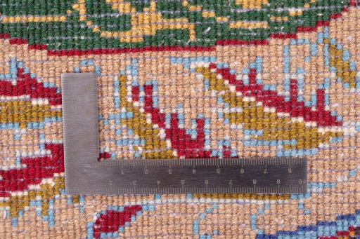 Surface texture of 1975s Kashan rug with natural Wool and intricate pattern