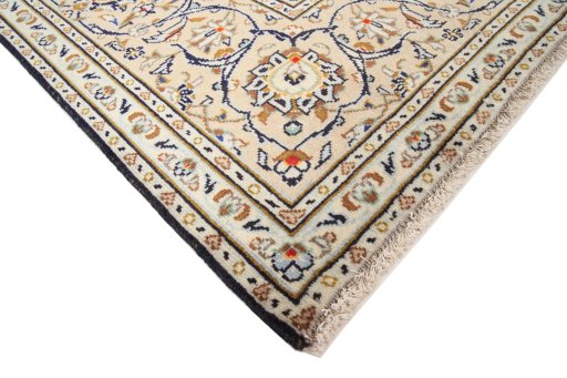 Central medallion detail of 2000s Kashan rug from Iran / Persia