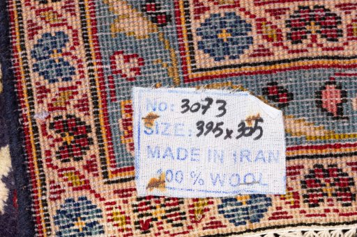 Central medallion detail of 1990s Kashan rug from Iran / Persia