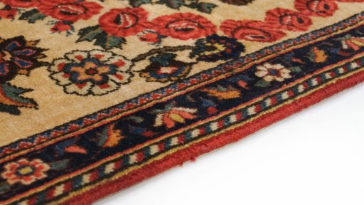 Central medallion detail of 1960s Kashan rug from Iran / Persia