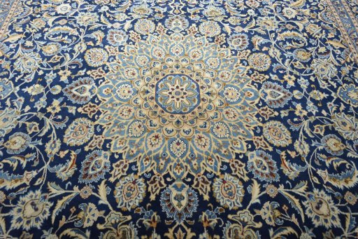 Central medallion detail of 2000s Kashmar rug from Iran / Persia