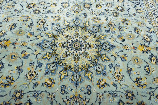 Central medallion detail of 2000s Kashmar rug from Iran / Persia