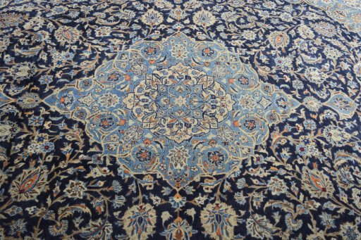 Central medallion detail of 2000s Kashmar rug from Iran / Persia