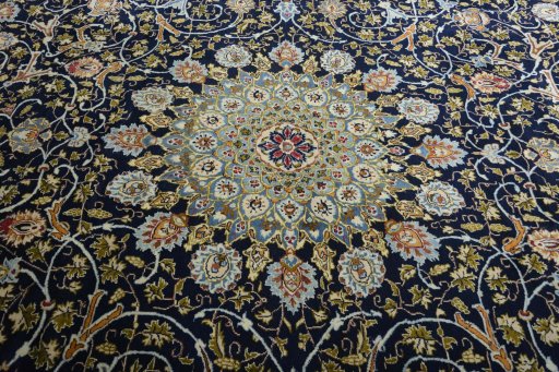 Central medallion detail of 2000s Kashmar rug from Iran / Persia