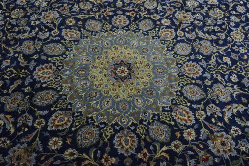 Central medallion detail of 2000s Kashmar rug from Iran / Persia