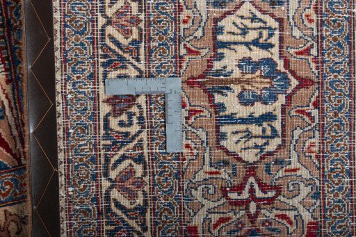Surface texture of 2000s Kashmar rug with natural Wool and intricate pattern