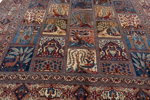 Central medallion detail of 2000s Kashmar rug from Iran / Persia