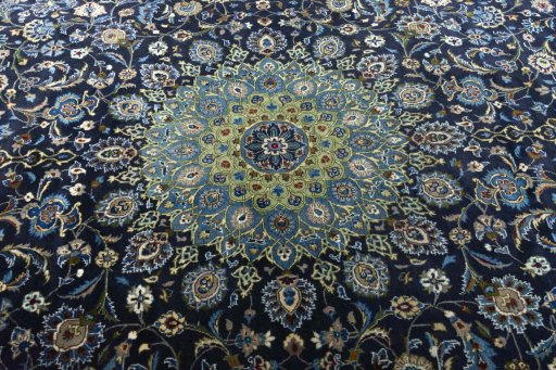 Central medallion detail of 2000s Kashmar rug from Iran / Persia
