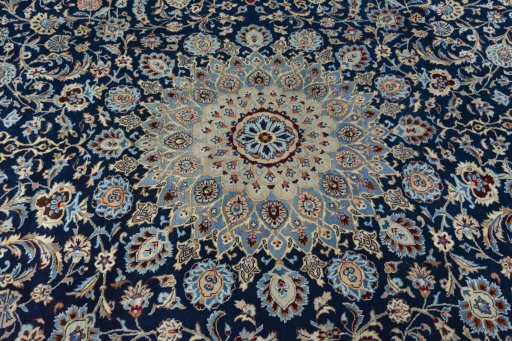 Central medallion detail of 2000s Kashmar rug from Iran / Persia