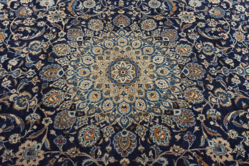 Central medallion detail of 2000s Kashmar rug from Iran / Persia