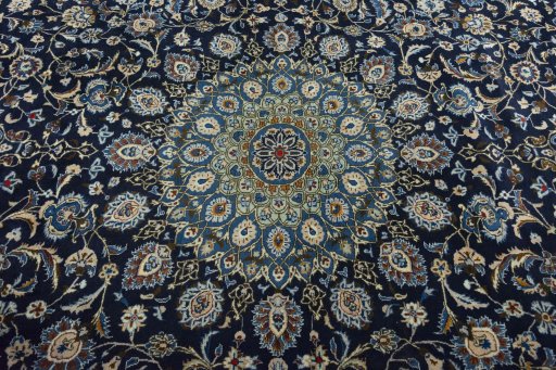 Central medallion detail of 2000s Kashmar rug from Iran / Persia