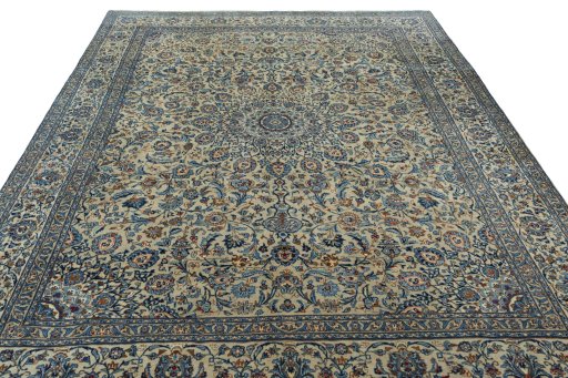 Surface texture of 2000s Kashmar rug with natural Wool and intricate pattern