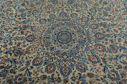 Central medallion detail of 2000s Kashmar rug from Iran / Persia